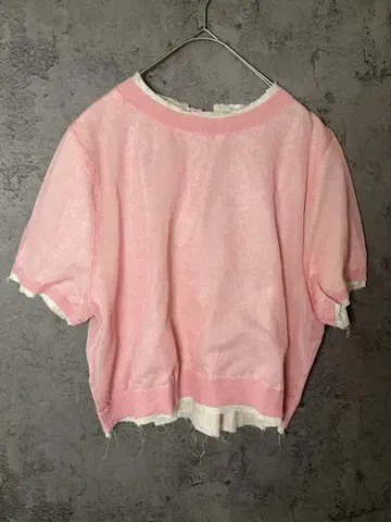 ZARA 대비 린넨 블렌드 상의 핑크
