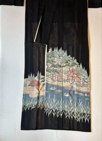 블랙 토메소데 여름 풍경화 자수 실크 리메이크 가능