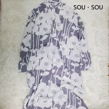 [새상품급] SOUSOU 타카시마 줄임 셔츠 원피스 여성용