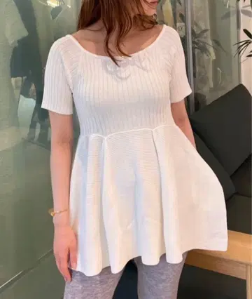 HONEY MI HONEY boat neck rib knit tunic