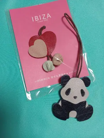 IBIZA 이비자 백참 마스코트 팬더, 꽃 가죽 참