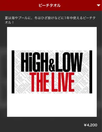 HIGH&LOW THE LIVE 굿즈 세트