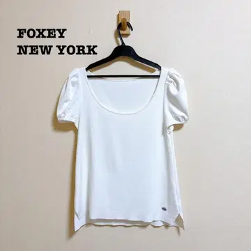 FOXEY NEW YORK 퍼프 슬리브 반팔 티셔츠 풀오버