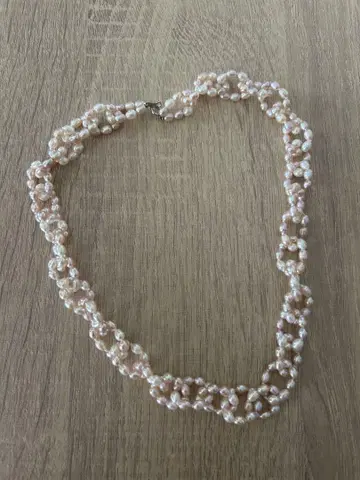 잇신도 구매 담수 펄 핑크 뜨개질 목걸이 약 40cm
