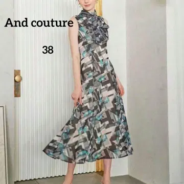 클리닝 [ And couture ] 지오메트릭 패턴 보타이 원피스