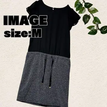 IMAGE 프릴 소매 절개 원피스 블랙 9호