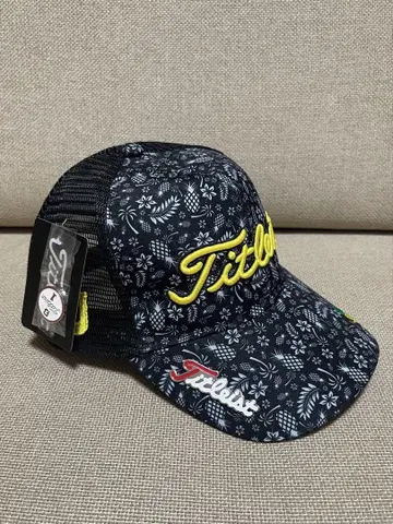 Titleist 메쉬 캡 골프용 블랙 트로피컬/꽃무늬 패턴