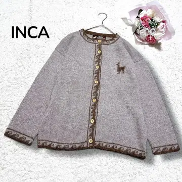 [ INCA ] 페루산 알파카 100% 고급 니트 가디건 성인 베이지