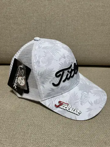 Titleist 메쉬캡 골프용 화이트 잎사귀 패턴