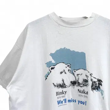 구제 90s 아트 애니멀 USA 티셔츠 VINTAGE A5