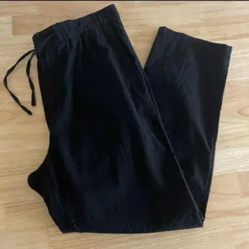 H&M 에이치앤엠 린넨 블렌드 팬츠 블랙 M