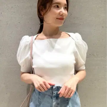 새상품급 셀포드 시어 퍼프 슬리브 니트 풀오버 36