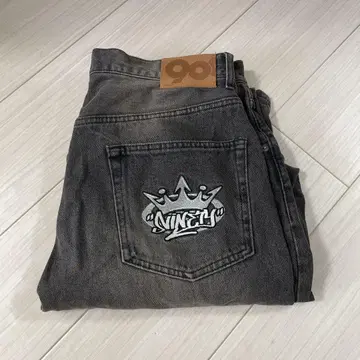 9090 데님 자수 로고