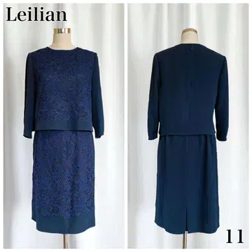 Leilian 레리안 셋업 블라우스 스커트 레이스 가공 11호