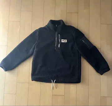 FILA 플리스 자켓 블랙 하프 지퍼