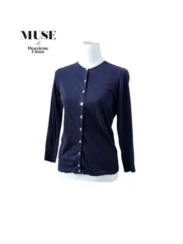 MUSE 두지엠 클라스 일본제 긴팔 가디건 로고 버튼