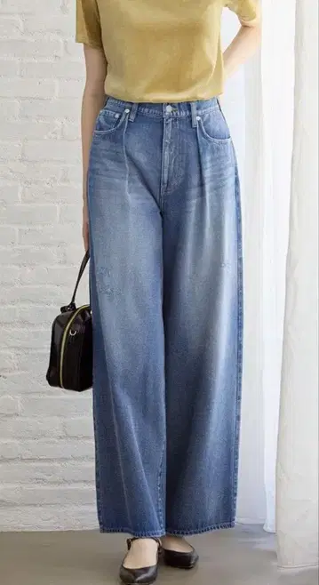 23구 SLOW BAGGIE DENIM 와이드 레그 팬츠