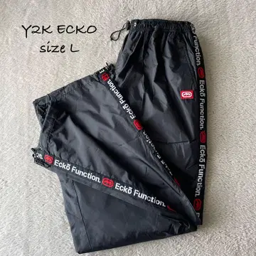 초레어템 y2k 에코 언리미티드 초와이드 나일론 팬츠 사이드 라인