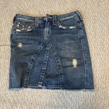 TRUE RELIGION USA 데님 스커트 데미지