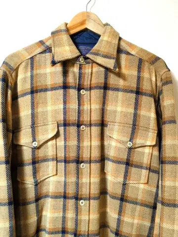 Pendleton 70년대 80년대 체크 무늬 플란넬 셔츠 울 아메카지
