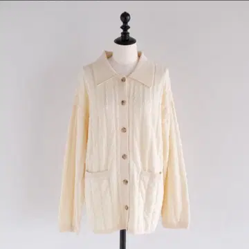 searoomlynn / GRID 체크 니트 셔츠 (아이보리)