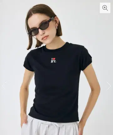 MOUSSY I LOVE NY 큐빅 TEE 블랙 새상품급