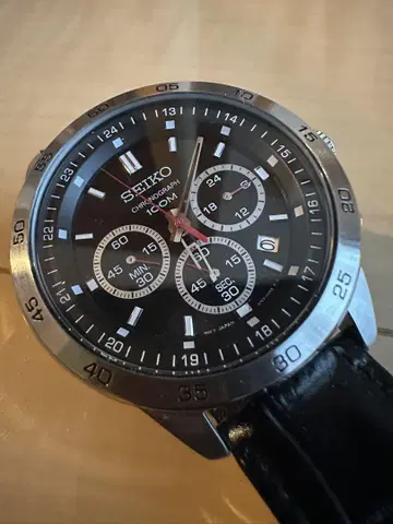 SEIKO 세이코 크로노그래프 4T53-00A0 가죽 벨트