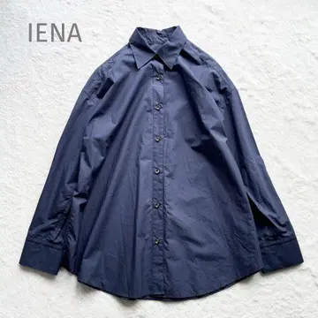 새상품급 IENA 실리콘 와셔 코튼 셔츠 네이비 36 오버 사이즈