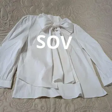 SOV 화이트 리본 포함 블라우스 사이즈 38