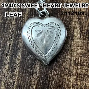 스위트하트 주얼리 리프 잎 실버 빈티지 목걸이 NAVY 1