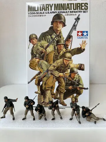 타미야 1/35 미국 보병 공격 피규어 6체 세트 페인팅 완성품