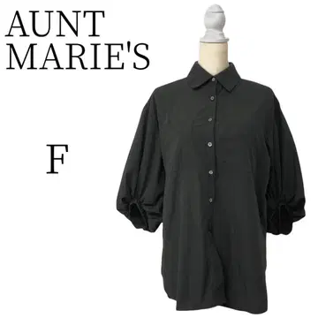 AUNT MARIE'S 벌룬 슬리브 셔츠 F 블랙
