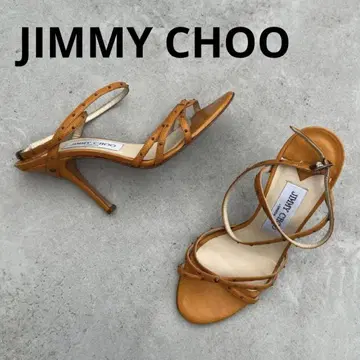 JIMMY CHOO 오렌지 스트랩 샌들 하이힐