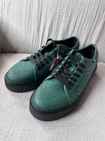 VANS 그린 레오파드 무늬 스니커즈 27cm