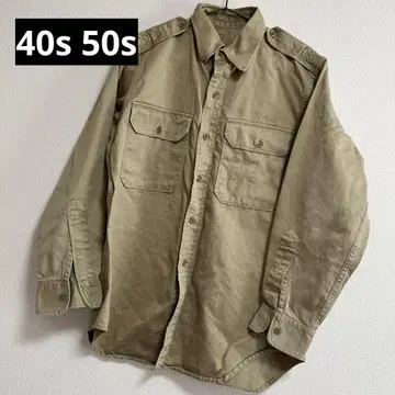40s 50s US ARMY 오피서 셔츠 코튼 vintage