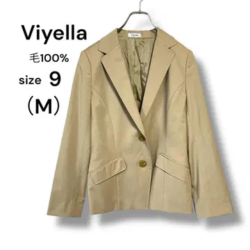 [새상품급] Viyella 울 100% 베이지 테일러드 자켓 9호