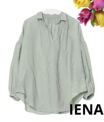 IENA 빈티지 와셔 개더 셔츠 블라우스 36 내추럴