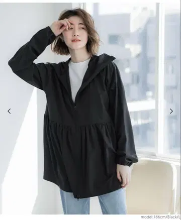 coca UV컷 개더 후드티 블랙 M
