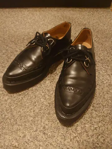 GEORGE COX 블랙 가죽 신발 사이즈 7