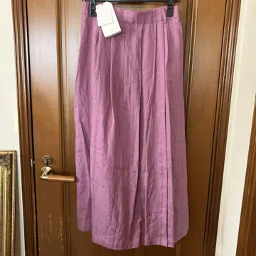 택 포함 새상품 티아라 린넨 롱 개더 스커트