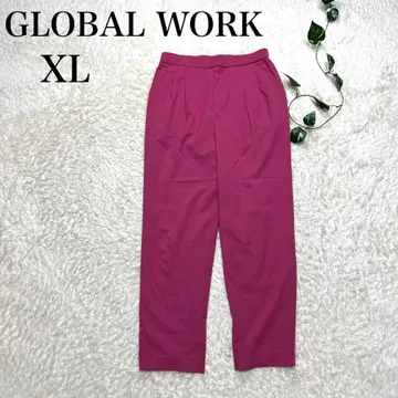 GLOBAL WORK 이지 팬츠 캐주얼 와이드 핑크 XL