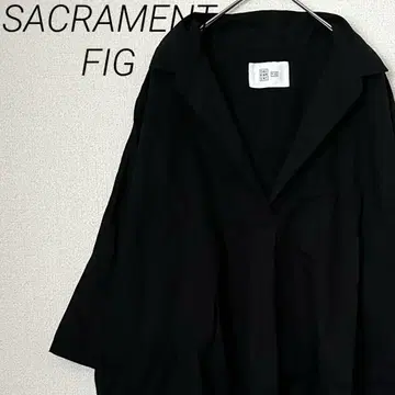 SACRAMENT FIG 셔츠 V넥 7부 소매 심플 루즈핏 마 혼방