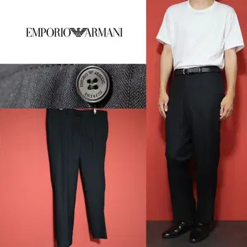 [최고급] EMPORIO ARMANI 실크 혼방 섀도우 스트라이프 슬랙스