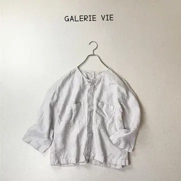 GALERIE VIE 린넨 100% 노카라 블라우스