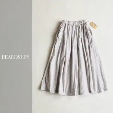 BEARDSLEY 비어즐리 타프타 개더 스커트 라이트 그레이 일본제