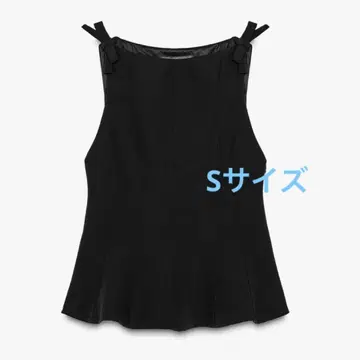 페플럼 리본 상의 ZARA