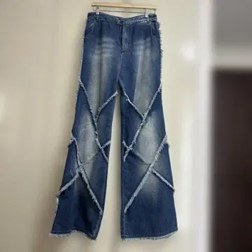 프린지 데님 플레어 부츠컷