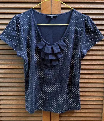 LAURA ASHLEY 로라 애슐리 프릴 반팔 셔츠