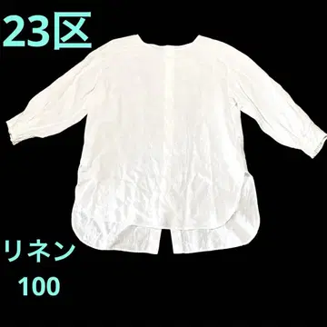 23구 SOMELOS 린넨 100 풀오버 셔츠 화이트 36