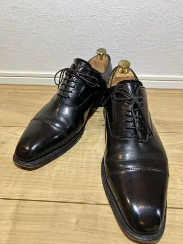 REGAL 블랙 가죽 드레스 슈즈 캡토